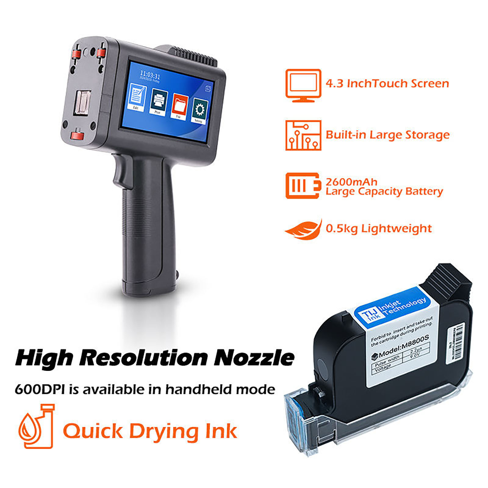 ZM-C13 12.7mm Handheld Inkjet  - Barcode Printer review and price
